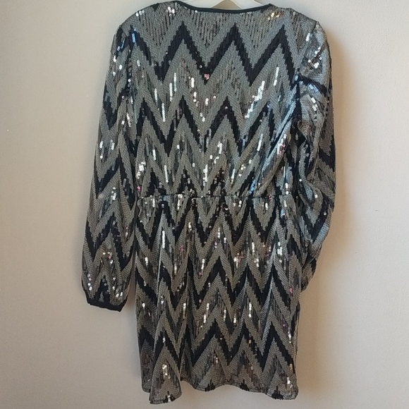 Sequin Chevron Dress - Picture 2 of 8